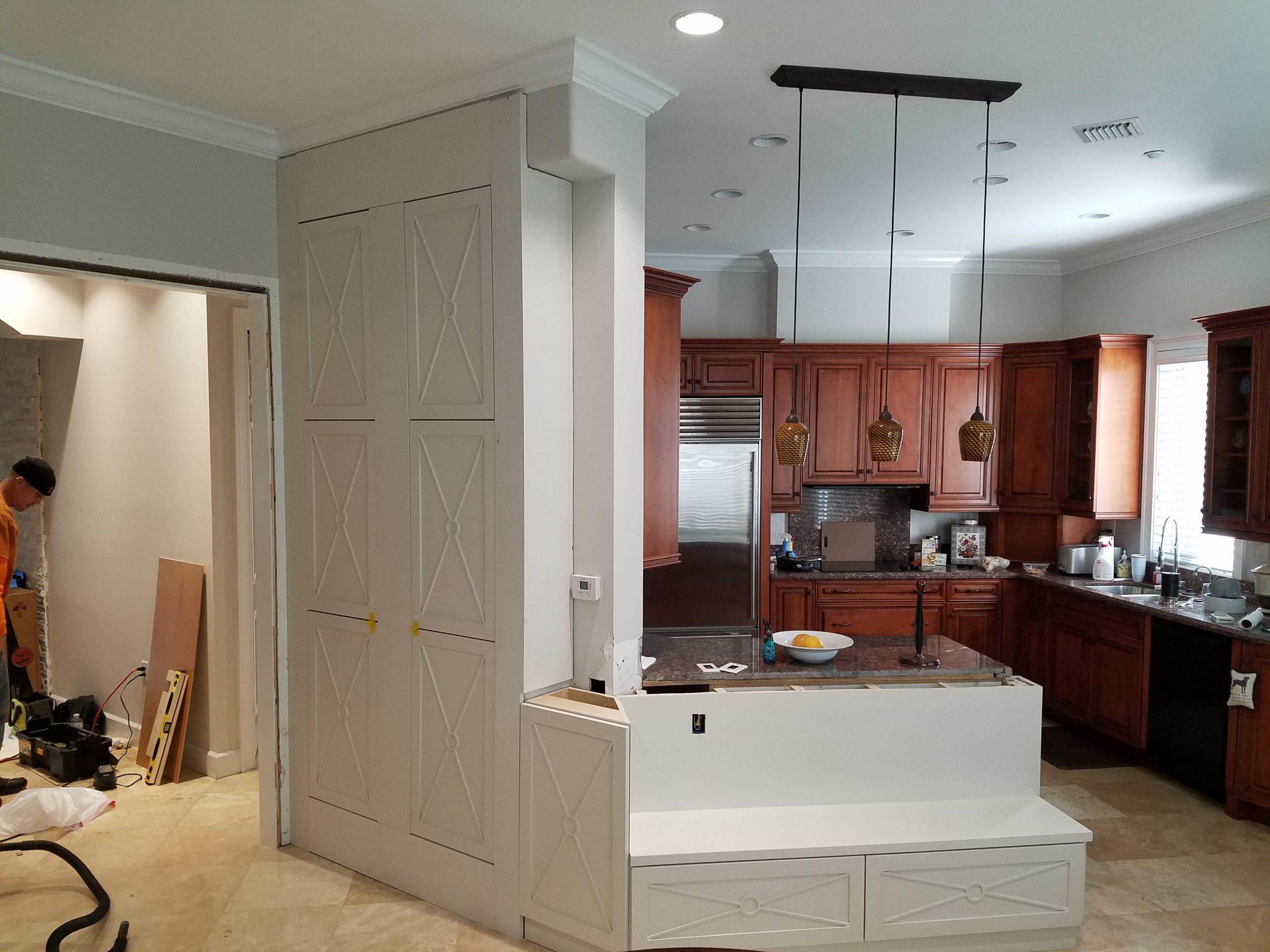 White cabinets and drawers