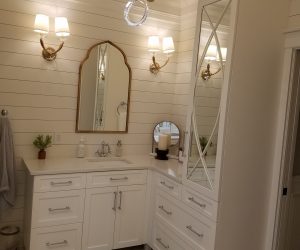 White cabinets and drawers