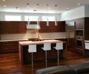 Walnut wood cabinets