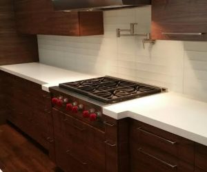 Walnut wood cabinets