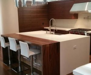 Walnut wood cabinets