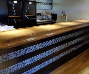 Custom bar wood countertop