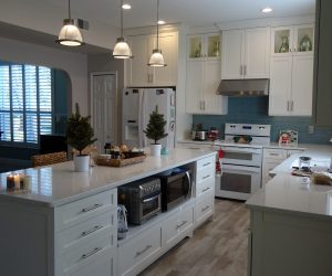 White cabinets and drawers