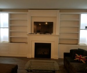 White shelves and cabinets