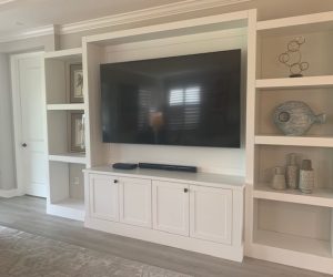 White cabinets and shelves