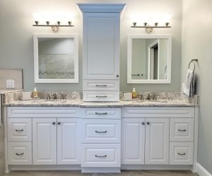 White bathroom cabinets