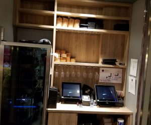Wooden shelves