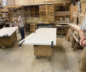 Custom white wood door