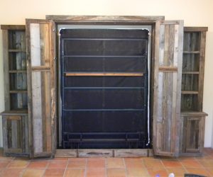 Wood closet door for murphy bed